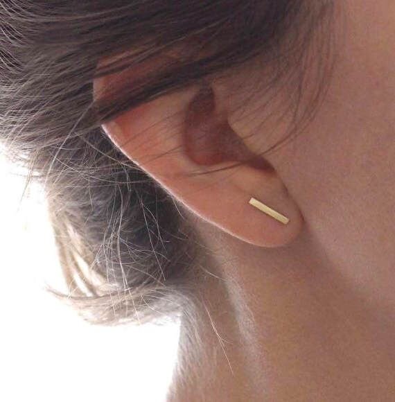 GOLD BAR STUD EARRING – Society Nautique
