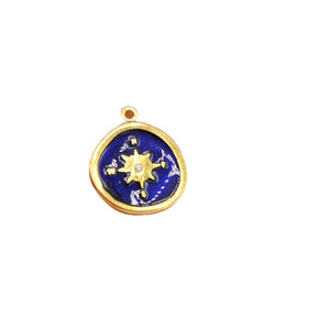 Blue compass charm