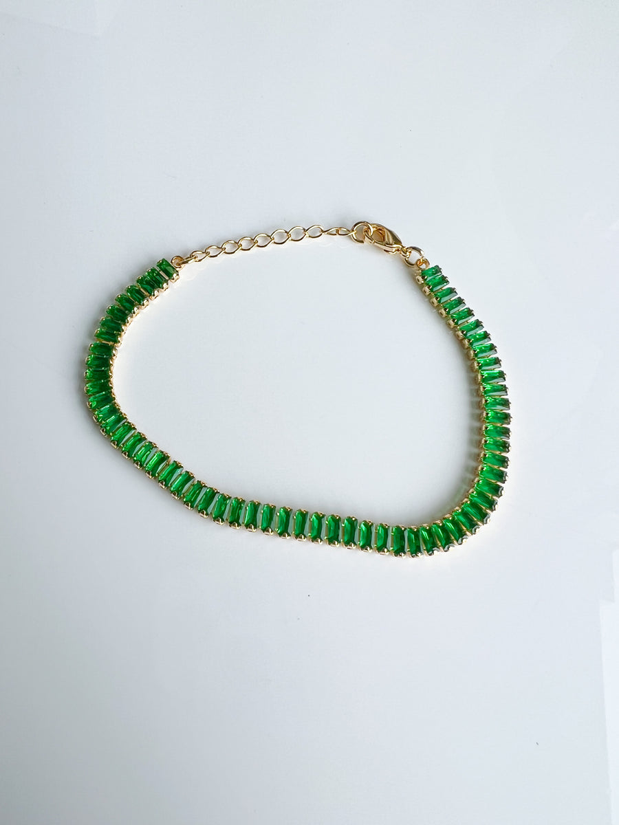Emerald baguette tennis bracelet