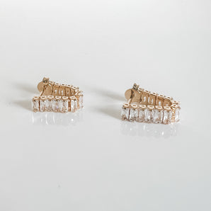 Baguette chain earrings