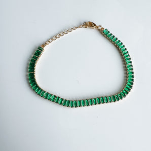 Emerald baguette tennis bracelet