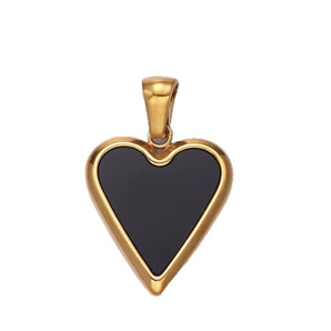 Black enamel heart