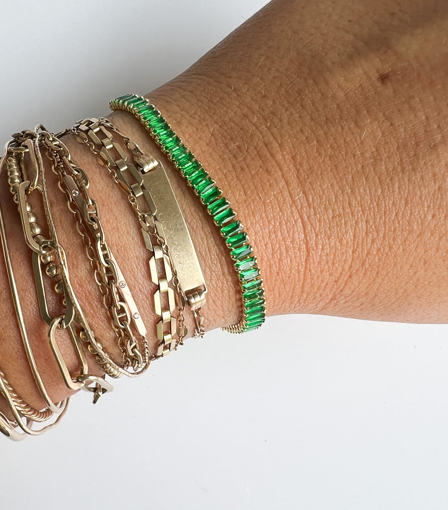 Emerald baguette tennis bracelet