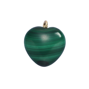 Green Malachite heart charm