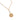 A gold paperclip chain necklace with a round gold pendant engraved with the name 'MARA' and a small clear crystal accent, shown on a plain white background.