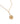 A gold paperclip chain necklace with a round gold pendant engraved with the name 'MARA' and a small clear crystal accent, shown on a plain white background.