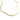 A delicate gold snake chain necklace draped in a curved shape against a clean, light off-white background.