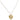 A gold-colored bar chain necklace featuring a heart-shaped pendant with a small white opal in the center, displayed on a plain background.