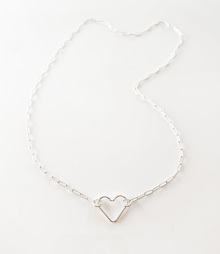 SILVER HAYLEY HEART NECKLACE