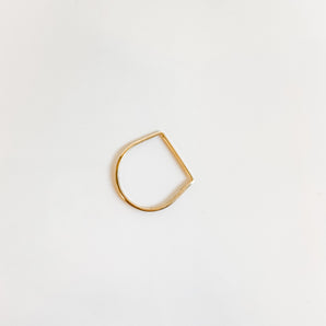 Solid gold flat bar ring