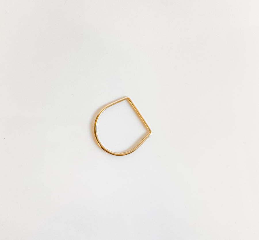 Solid gold flat bar ring