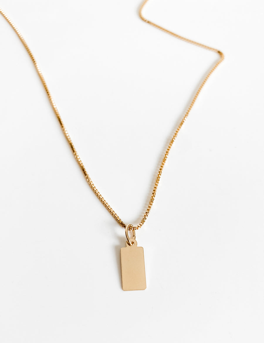 FINN RECTANGLE TAGS NECKLACE