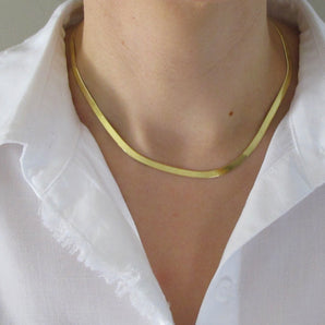 SOLID 14k HENNIE HERRINGBONE CHAIN