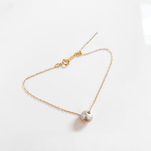 DAINTY PEARL CHAIN BRACELET