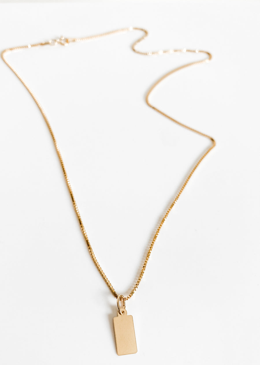 FINN RECTANGLE TAGS NECKLACE